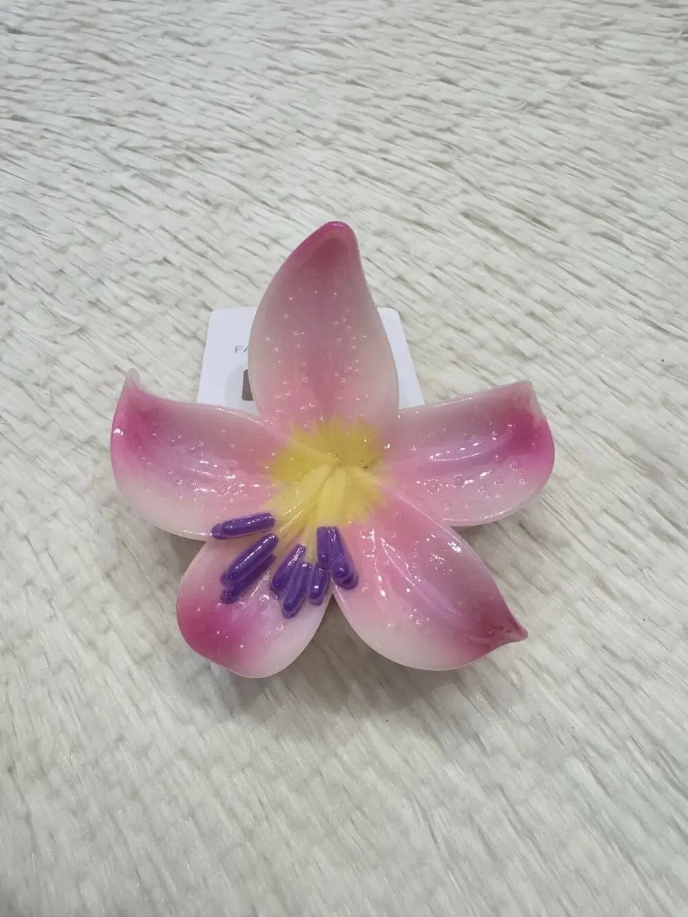 Tropical Hawaiian colorful purple large flower hair claw